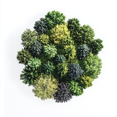 Pine tree on clear white background