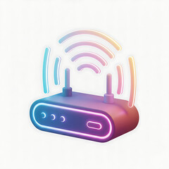 Wireless Router Connection: A modern, vividly illuminated image of a router, with a network connection symbol, representing the essence of internet connectivity in a world of wireless technology.