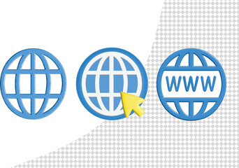 3d web browser icon with cursor icon 3d render illustration vector for click by world wide web browser icon