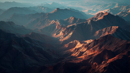 Mountain ridges during sunrise