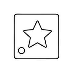 Stencil icon with star cutout in square &ndash; outline