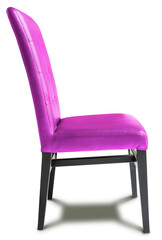Purple leather chair isolated on white background, Purple leather chair on white background with work path, High resolution photography.
