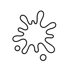 Obraz premium Ink blot icon representing creative paint splash – outline