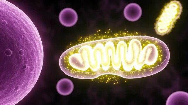 Detailed view of mitochondria and cells   background
