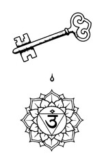 sacral chakra symbol with key line art