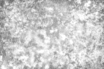 Grunge halftone texture black dost on white background.