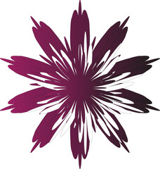 Abstract flower with dark pink and white petals