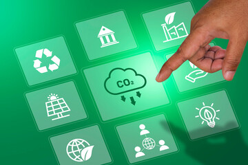 Green business, Corporate responsibility sustainable environment, Net zero and ESG concept, Co2, Carbon footprint report and carbon neutral or offset, Save planet, World earth day, Sustainable living
