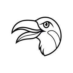 roaring toucan head line art