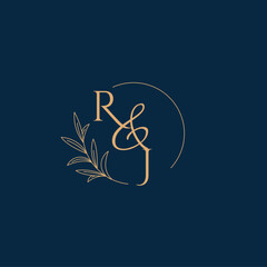 RJ Initial Wedding Monogram Logo with Minimalistic Style