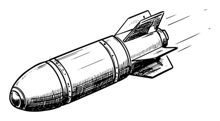 falling aerial bomb sketch military weapon illustration