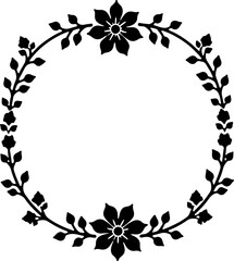 Obraz premium Floral Wreath Silhouette vector 