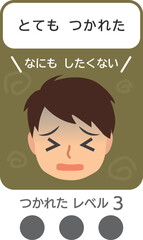 疲れを示す絵カード-つかれたレベル3