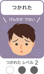 疲れを示す絵カード-つかれたレベル2