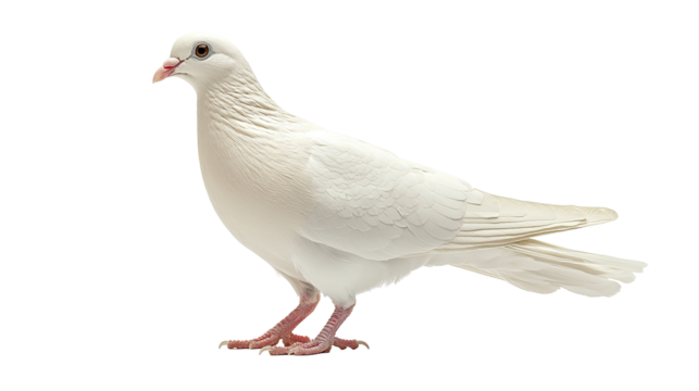White dove isolated on transparent with graceful wings symbolizing peace and freedom. PNG