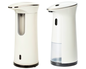 Modern touchless automatic liquid soap dispenser for the bathroom on a transparent background