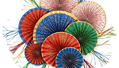 Naklejka premium Colorful Paper Fans