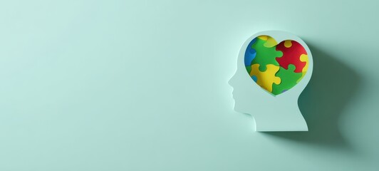 The Brain Shaped Puzzle Representing Mental Health and Creativity Concepts