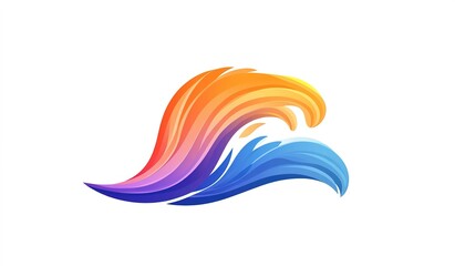 Obraz premium colorful wave vector on white background