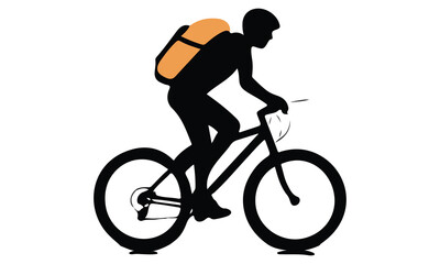 Bike ride with  kids in silhouette