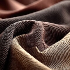Closeup of Heavy Brown Corduroy Fabric Texture