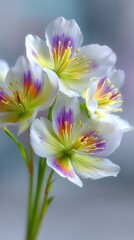 Closeup of Pale Hellebore Blooms in Soft Focus
