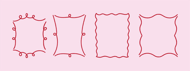 Vintage Hand Drawn Bow Frame in Coquette Style for Invitations and Social Media