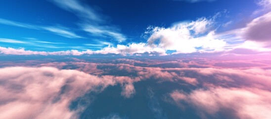 Very beautiful clouds, panorama of cloudy landscape, 3d rendering