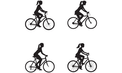 Fototapeta premium Bike ride with kids in silhouette