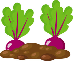 Illustration of Vegetables Planted in The Ground