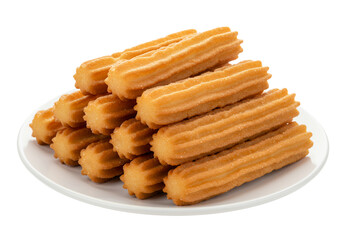 Delicious churros, white background isolated