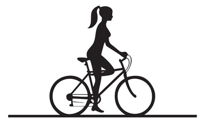 Obraz premium Bike ride with kids in silhouette