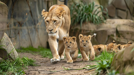 lioness with cubs