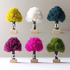 Colorful Miniature Trees Spelling Dreams