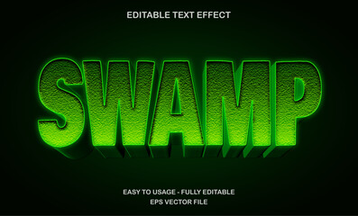 Swamp editable font effect with glowing green jungle texture ideal for horror or survival themed artwork