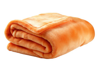 Soft orange plush fleece blanket cozy warm throw, Isolated On White, Png, Transparent Background