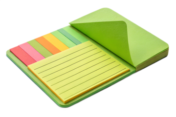 Notepad with Colorful Sticky Notes, Office Stationery