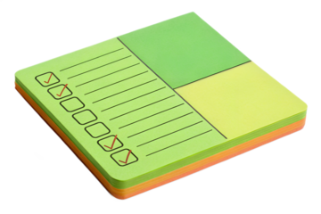 Sticky Notes Stack with Checklist and Blank Sections