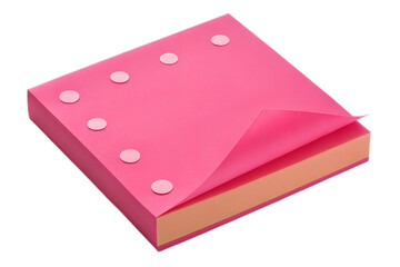 Pink Sticky Note Pad with Round Stickers, One Page Up