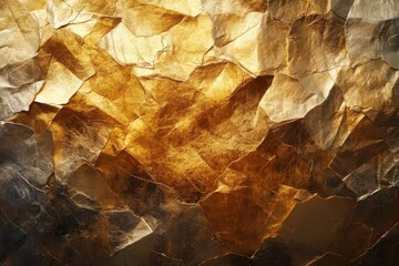Observe Gold Fragments Texture and Shiny Facets with Abstract Details