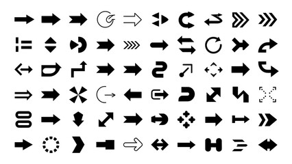 Arrow vector set direction pointers navigation signs graphic elements design