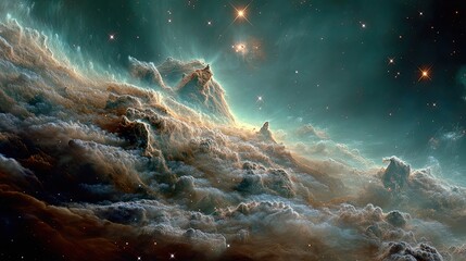 Cosmic Landscape: Star Formation Region with Gaseous Jets and Cavities