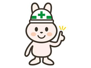 ポイントを説明する工事現場のうさぎさんのイラスト