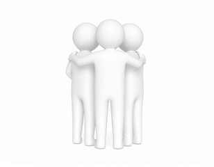 people 3d rendering isolated on white background cartoon plastic style icon