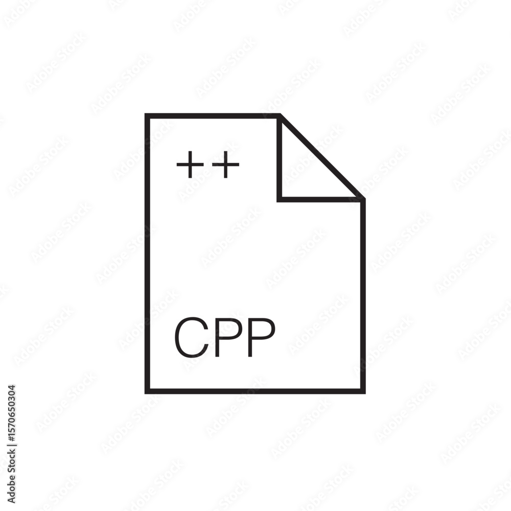 Fototapete c++ file extension icon outline editable stroke eps 