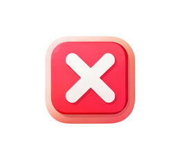 Fototapeta premium Cross mark red button - PNG