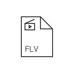 flv file extension icon outline editable stroke eps 