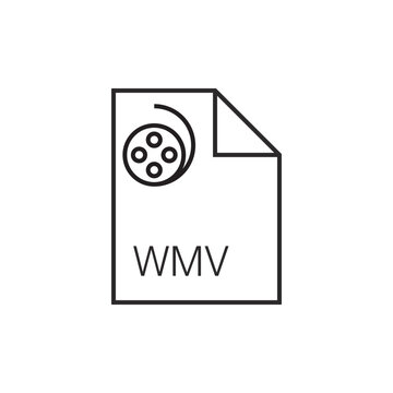 wmv file extension icon outline editable stroke eps 