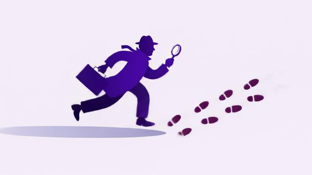 Detective Following Footprints
