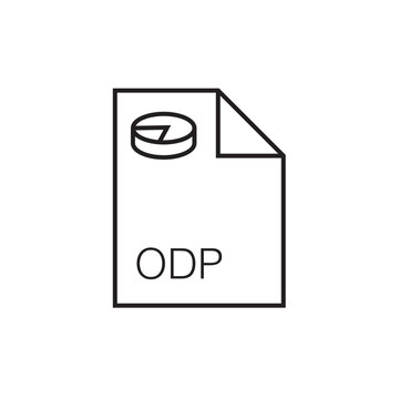 odp file extension icon outline editable stroke eps 